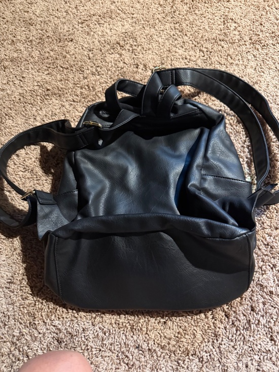 Women’s Black Leather Backpack